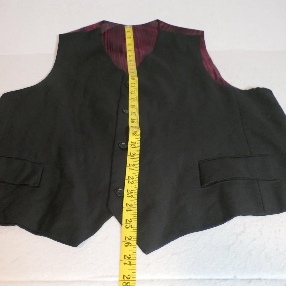 Tiglio Mens 3-Piece Suit 48R Black Super 150s Merino Wool Chianti Dapper Italian